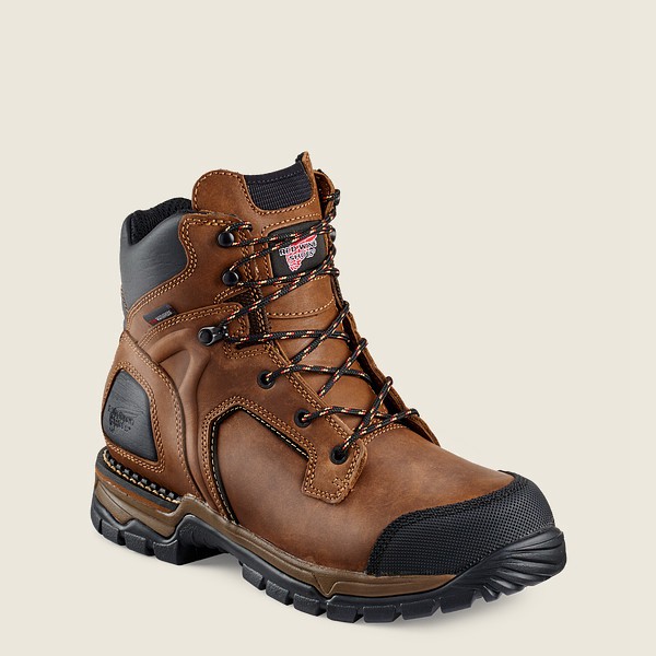 Mens Red Wing Flexforce® - 6-inch Waterproof Toe - Safety Boots Brown/Black - QOE816502